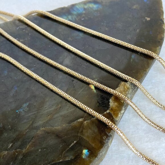 Gold Vermeil Sterling Silver 925 JCM Diamond Cut 36" Long Snake Chain Necklace - Picture 6 of 16